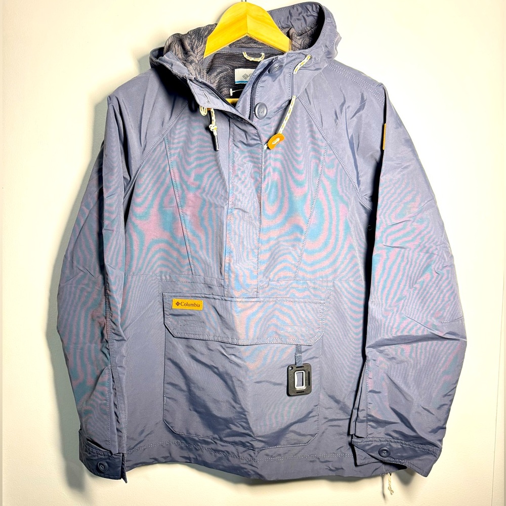 Columbia South‎ Canyon Anorak Jacket Adj Hood Women’s Medium Blue Side Zip NEW